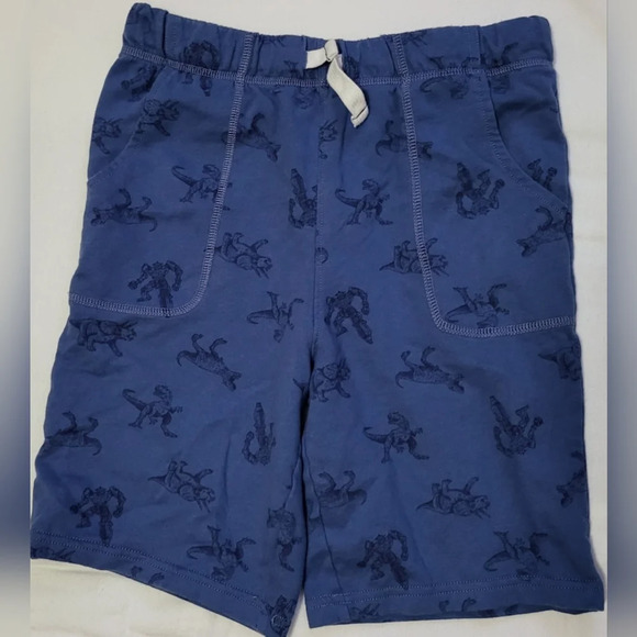 Carter's Boys‎ Blue Dinosaur French Terry Drawstring Waist Shorts Size 14/14A - Picture 1 of 4